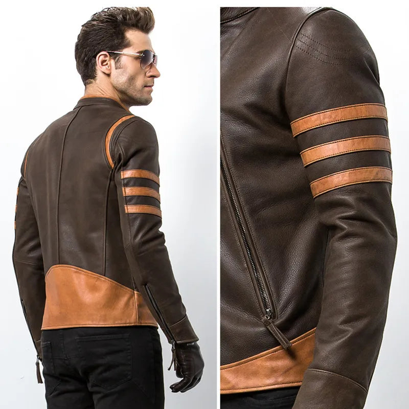 Klassische Wolverine-Lederjacke